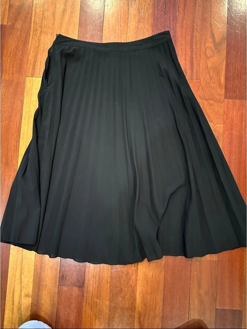 Classic Black Pleated A-Line Women's Skirt 25” long